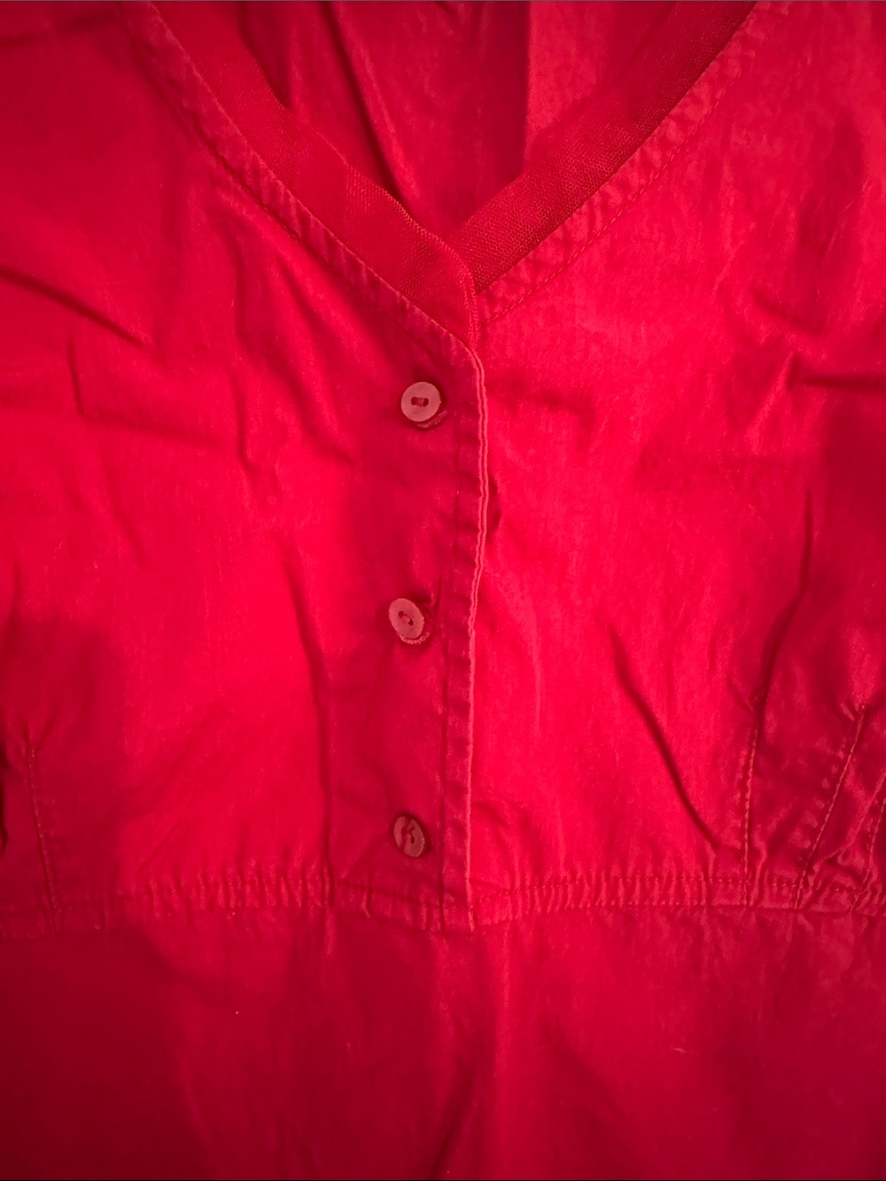 Faded Glory Red V-Neck Dress Size 16 100% Cotton. - Picture 4 of 8